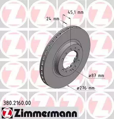 Zimmermann 380.2160.00 - Гальмівний диск avtolavka.club