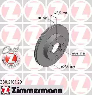 Zimmermann 380.2161.20 - Гальмівний диск avtolavka.club