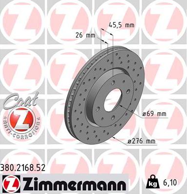 Zimmermann 380.2168.52 - Гальмівний диск avtolavka.club