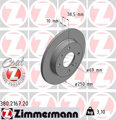 Zimmermann 380.2167.20 - Гальмівний диск avtolavka.club