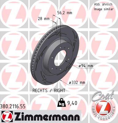 Zimmermann 380.2116.55 - Гальмівний диск avtolavka.club