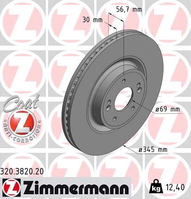 Zimmermann 320.3820.20 - Гальмівний диск avtolavka.club