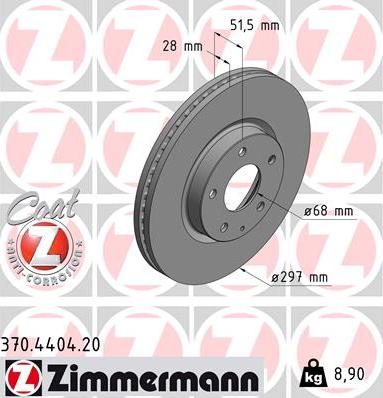 Zimmermann 370.4404.20 - Гальмівний диск avtolavka.club