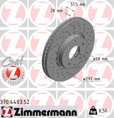 Zimmermann 370.4403.52 - Гальмівний диск avtolavka.club