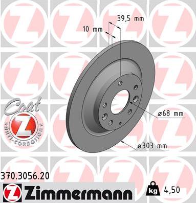 Zimmermann 370.3056.20 - Гальмівний диск avtolavka.club