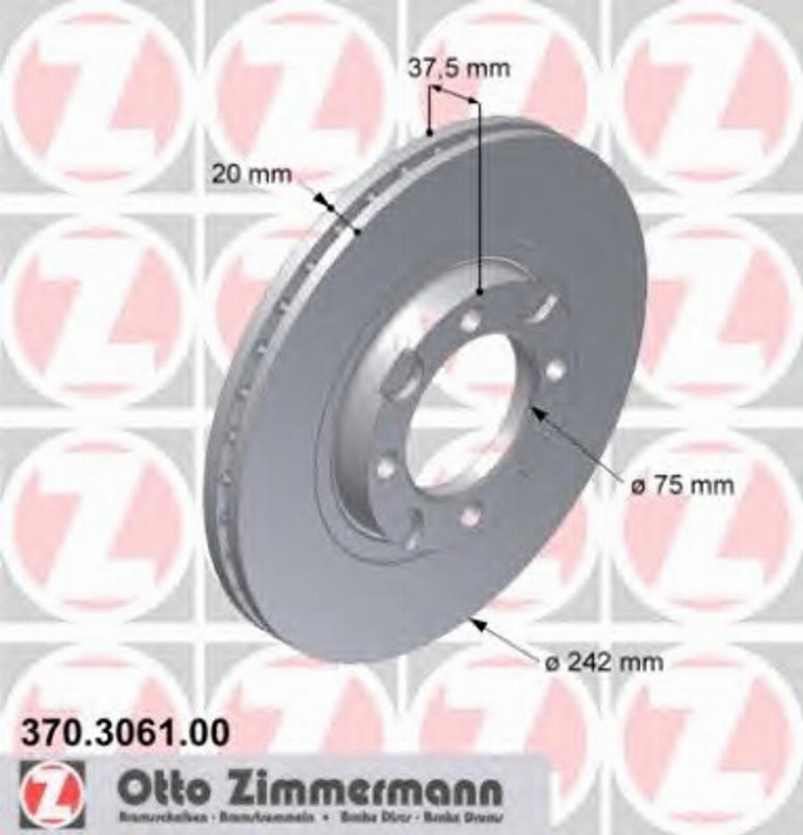 Zimmermann 370306100 - Гальмівний диск avtolavka.club