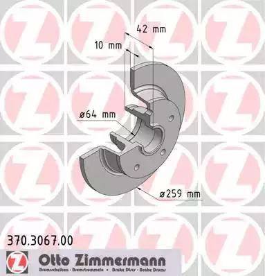 Zimmermann 370.3067.00 - Гальмівний диск avtolavka.club