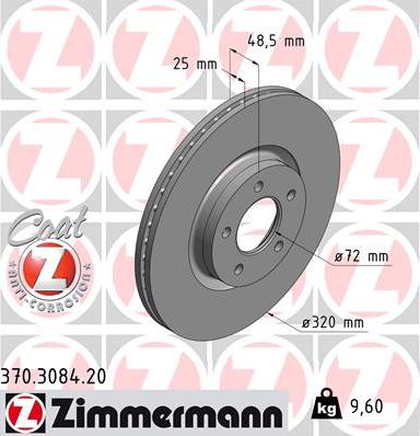 Zimmermann 370.3084.20 - Гальмівний диск avtolavka.club