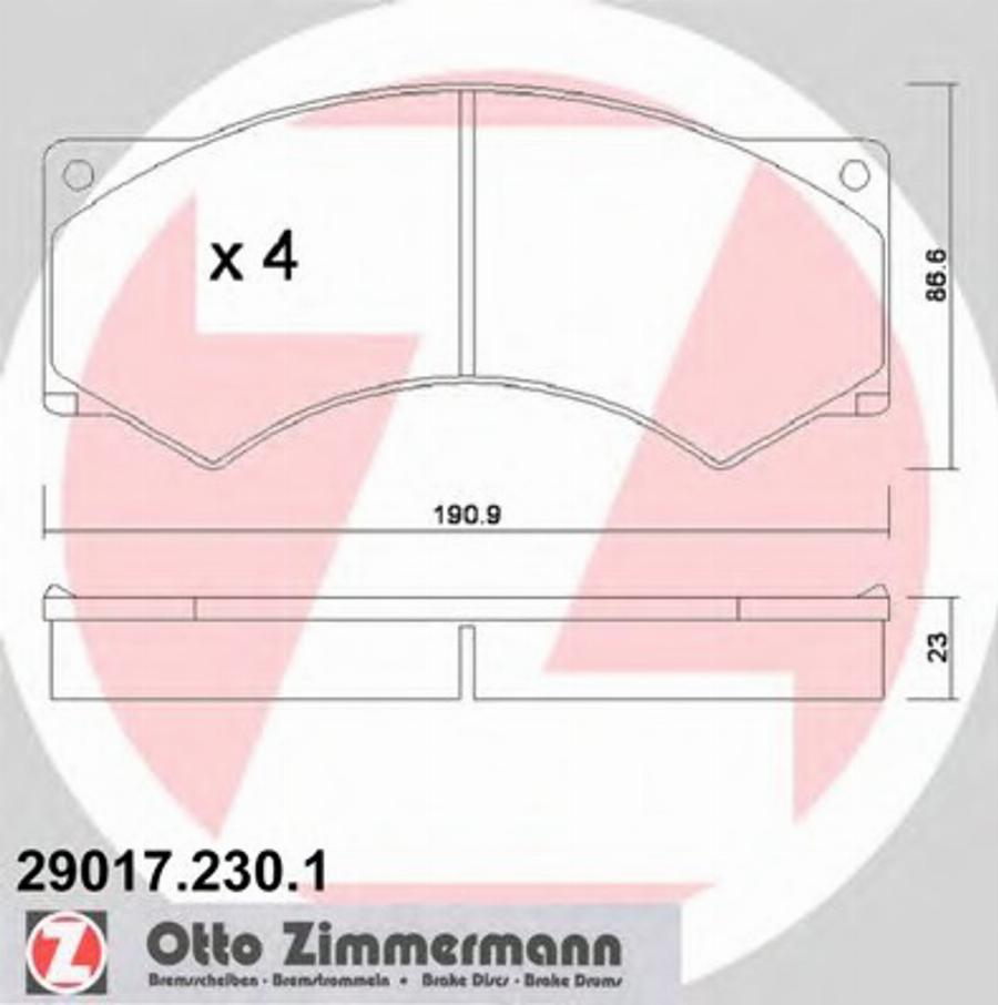 Zimmermann 29017.230.1 - Гальмівні колодки, дискові гальма avtolavka.club