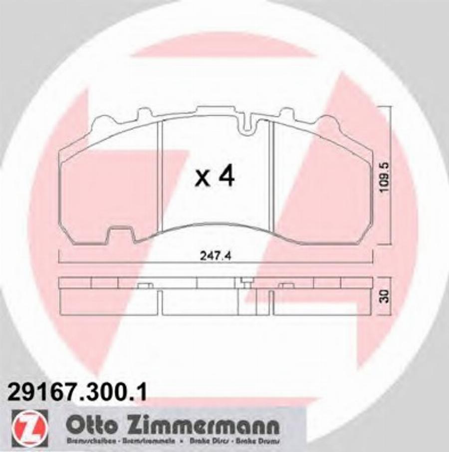 Zimmermann 291673001 - Гальмівні колодки, дискові гальма avtolavka.club