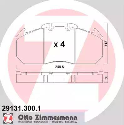 Zimmermann 29131.300.1 - Гальмівні колодки, дискові гальма avtolavka.club