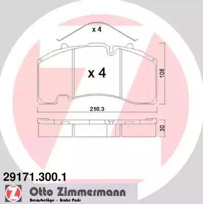 Zimmermann 29171.300.1 - Гальмівні колодки, дискові гальма avtolavka.club