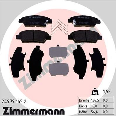 Zimmermann 24979.165.2 - Гальмівні колодки, дискові гальма avtolavka.club