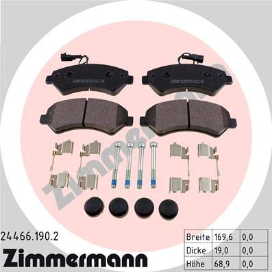 Zimmermann 24466.190.2 - Гальмівні колодки, дискові гальма avtolavka.club