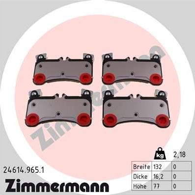 Zimmermann 24614.965.1 - Гальмівні колодки, дискові гальма avtolavka.club