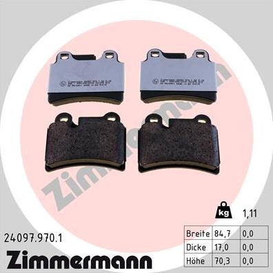 Zimmermann 24097.970.1 - Гальмівні колодки, дискові гальма avtolavka.club