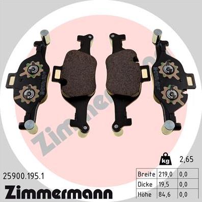 Zimmermann 25900.195.1 - Гальмівні колодки, дискові гальма avtolavka.club