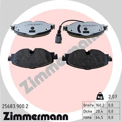 Zimmermann 25683.900.2 - Гальмівні колодки, дискові гальма avtolavka.club