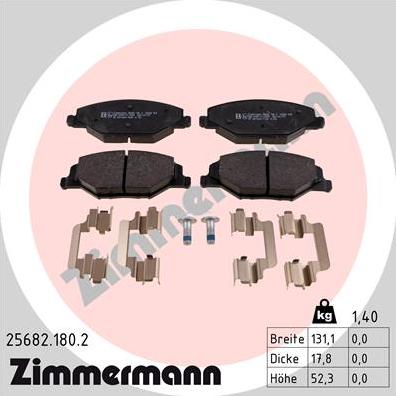 Zimmermann 25682.180.2 - Гальмівні колодки, дискові гальма avtolavka.club