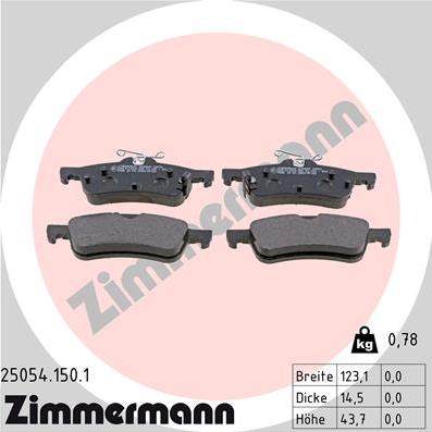 Zimmermann 25054.150.1 - Гальмівні колодки, дискові гальма avtolavka.club