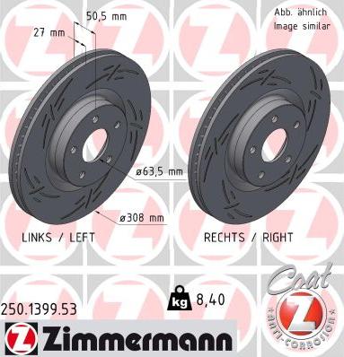 Zimmermann 250.1399.53 - Гальмівний диск avtolavka.club