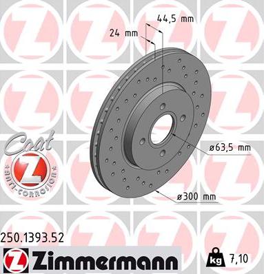 Zimmermann 250.1393.52 - Гальмівний диск avtolavka.club