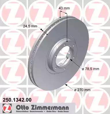 Zimmermann 250.1342.00 - Гальмівний диск avtolavka.club