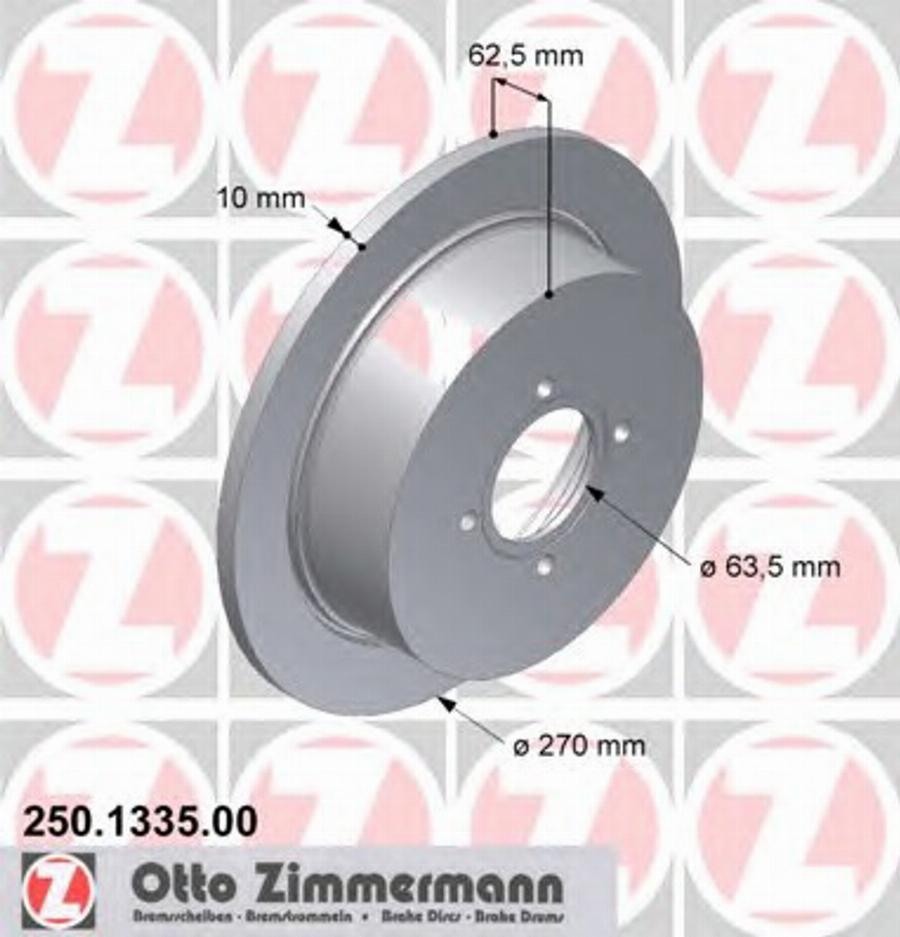 Zimmermann 250 1335 00 - Гальмівний диск avtolavka.club