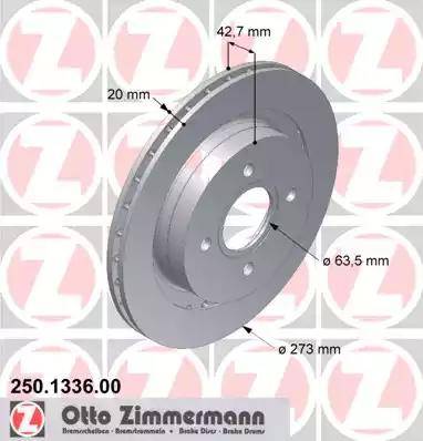 Zimmermann 250.1336.00 - Гальмівний диск avtolavka.club