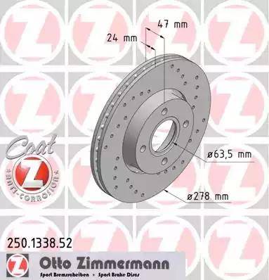 Zimmermann 250.1338.52 - Гальмівний диск avtolavka.club