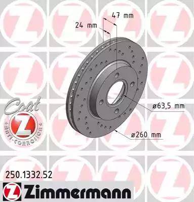 Zimmermann 250.1332.52 - Гальмівний диск avtolavka.club