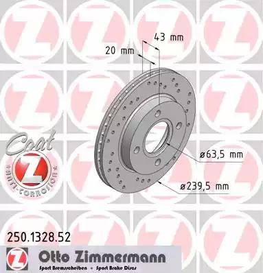 Zimmermann 250.1328.52 - Гальмівний диск avtolavka.club