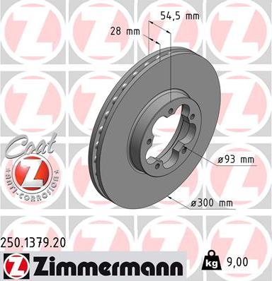 Zimmermann 250.1379.20 - Гальмівний диск avtolavka.club