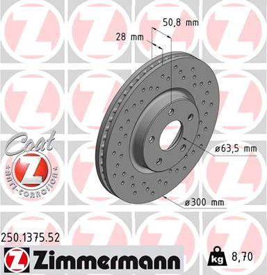 Zimmermann 250.1375.52 - Гальмівний диск avtolavka.club