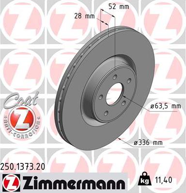 Zimmermann 250.1373.20 - Гальмівний диск avtolavka.club