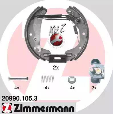 Zimmermann 20990.105.3 - Комплект гальм, барабанний механізм avtolavka.club