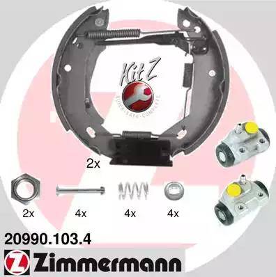 Zimmermann 20990.103.4 - Комплект гальм, барабанний механізм avtolavka.club