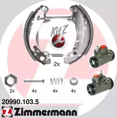 Zimmermann 20990.103.5 - Комплект гальм, барабанний механізм avtolavka.club