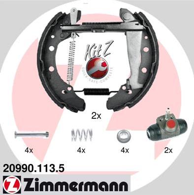 Zimmermann 20990.113.5 - Комплект гальм, барабанний механізм avtolavka.club