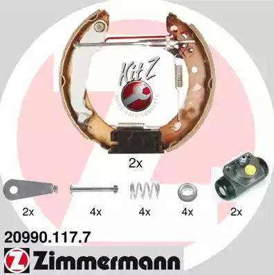 Zimmermann 20990.117.7 - Комплект гальм, барабанний механізм avtolavka.club