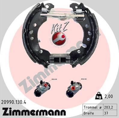 Zimmermann 20990.130.4 - Комплект гальм, барабанний механізм avtolavka.club