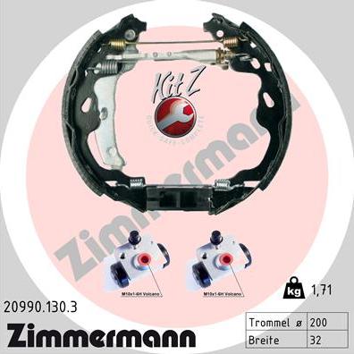 Zimmermann 20990.130.3 - Комплект гальм, барабанний механізм avtolavka.club