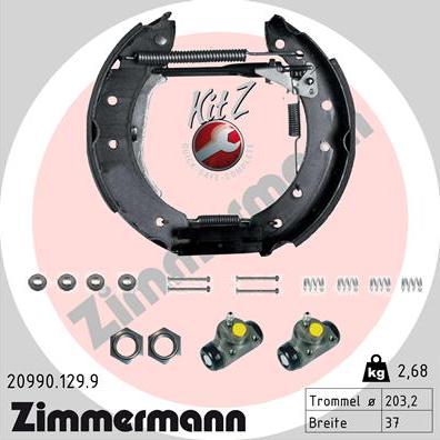 Zimmermann 20990.129.9 - Комплект гальм, барабанний механізм avtolavka.club