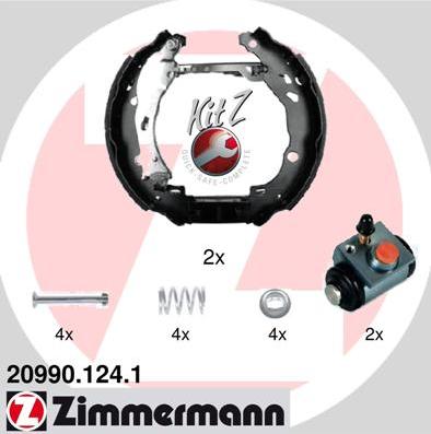 Zimmermann 20990.124.1 - Комплект гальм, барабанний механізм avtolavka.club