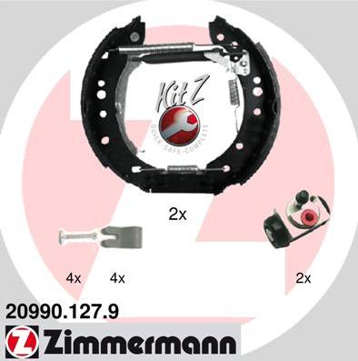 Zimmermann 20990.127.9 - Комплект гальм, барабанний механізм avtolavka.club