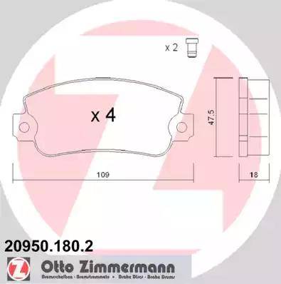 Zimmermann 20950.180.2 - Гальмівні колодки, дискові гальма avtolavka.club
