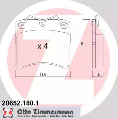 Zimmermann 20652.180.1 - Гальмівні колодки, дискові гальма avtolavka.club