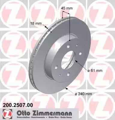 Zimmermann 200.2507.00 - Гальмівний диск avtolavka.club