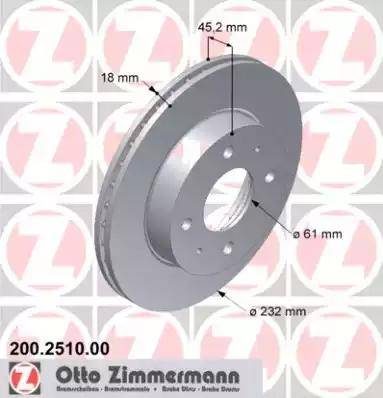 Zimmermann 200.2510.00 - Гальмівний диск avtolavka.club