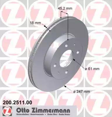 Zimmermann 200.2511.00 - Гальмівний диск avtolavka.club